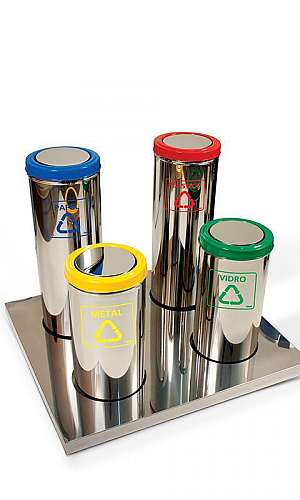 Lixeira Coleta Seletiva Inox Lixeira Coleta Seletiva Inox